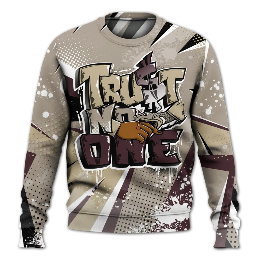 Sweatshirt To Match AMM Retro Phantom 4s - Poly Trust No One Dripping All Over Print
