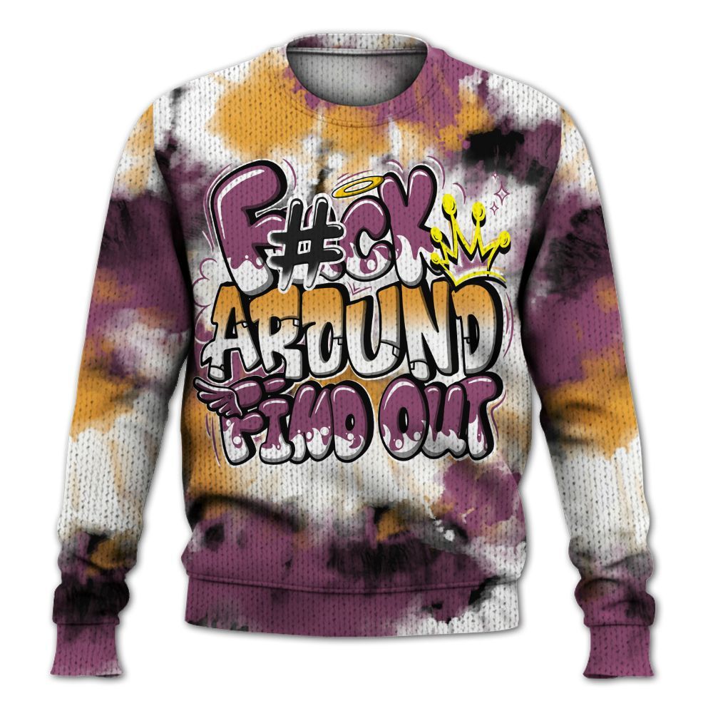 Knitted Sweater To Match High OG Brotherhood 1s - Tie Dye FK Around Find Out