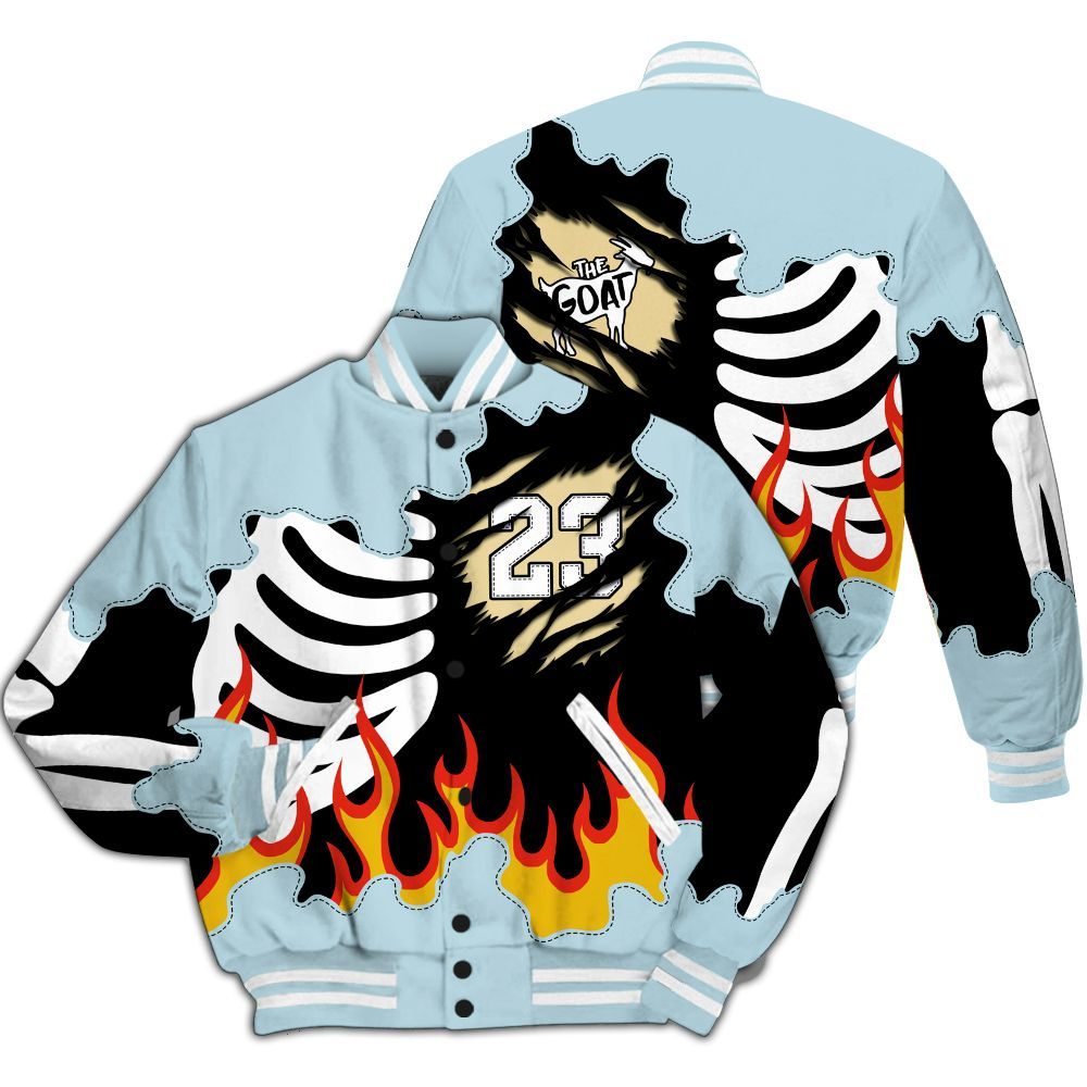 Varsity Jacket To Match Low Year Of The Snake 11s - Burning Skeleton 23 G.O.A.T All Over Print