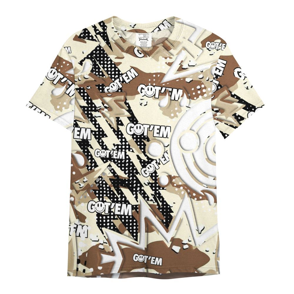 Shirt To Match Desert Camo 3s - Retro Vintage 90s All Over Print