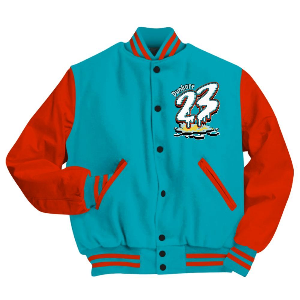 Varsity Jacket To Match Dunk Low KD 17 N7 - Custom Name 23 Drip All Over Print
