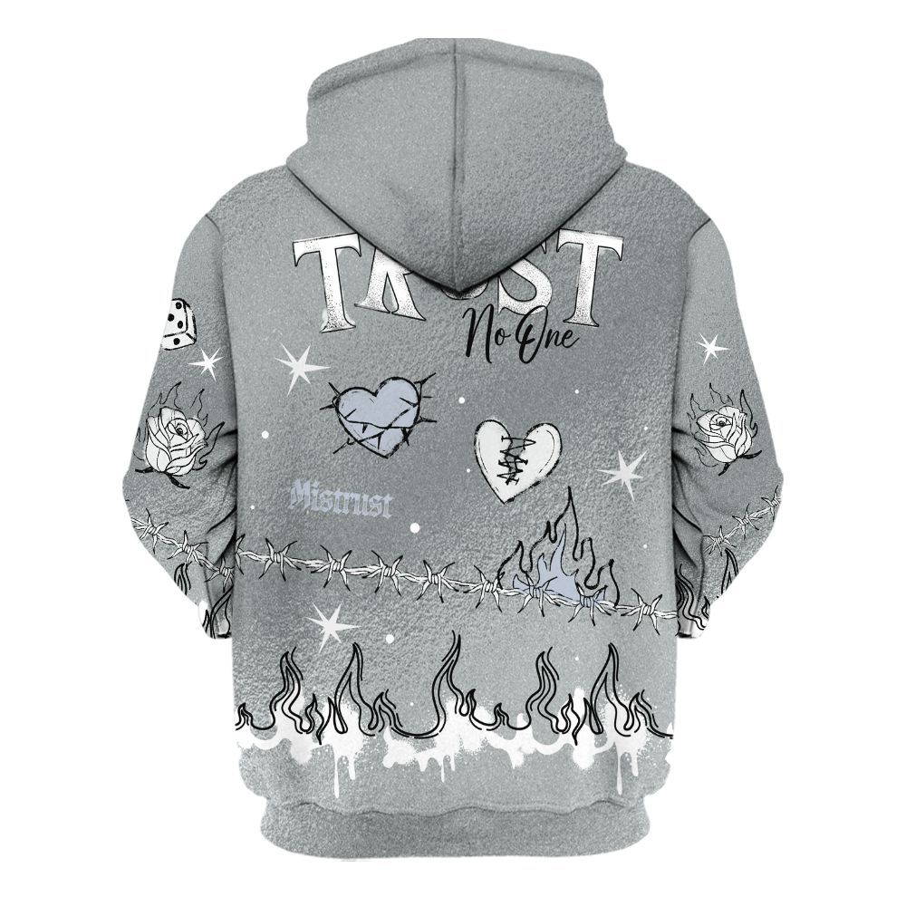 Hoodie To Match White Metallic 2026 5s - Trust No One Snake-Bite Doodle Crayon All Over Print