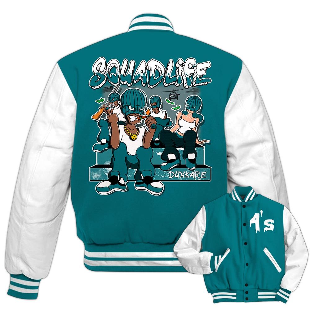 Varsity Jacket To Match Oxidized Green 4s - Squad Life Varsity Jacket Outfit 1605 LGH