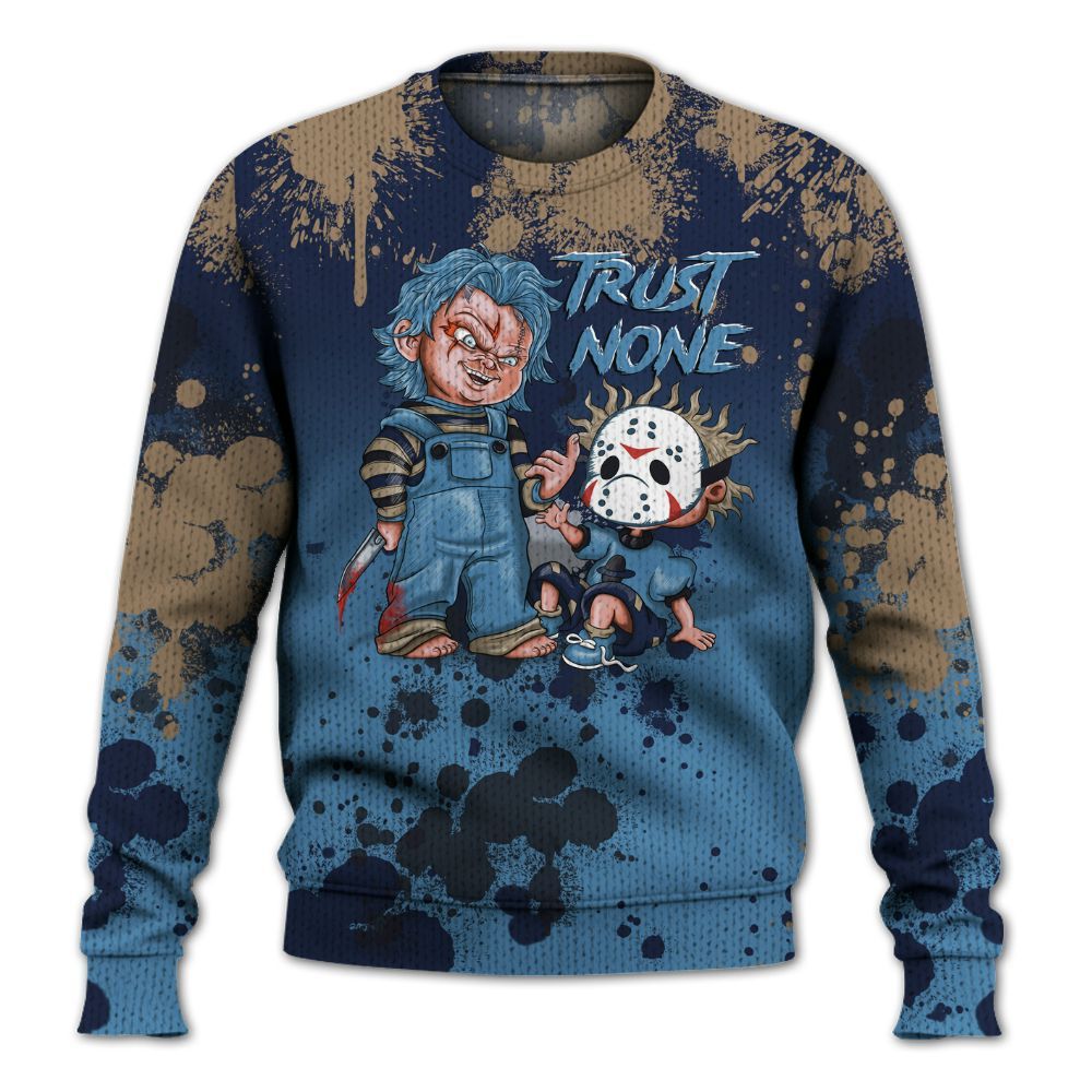 Knitted Sweater To Match Air Force 1 Stash - Trust No One Scary