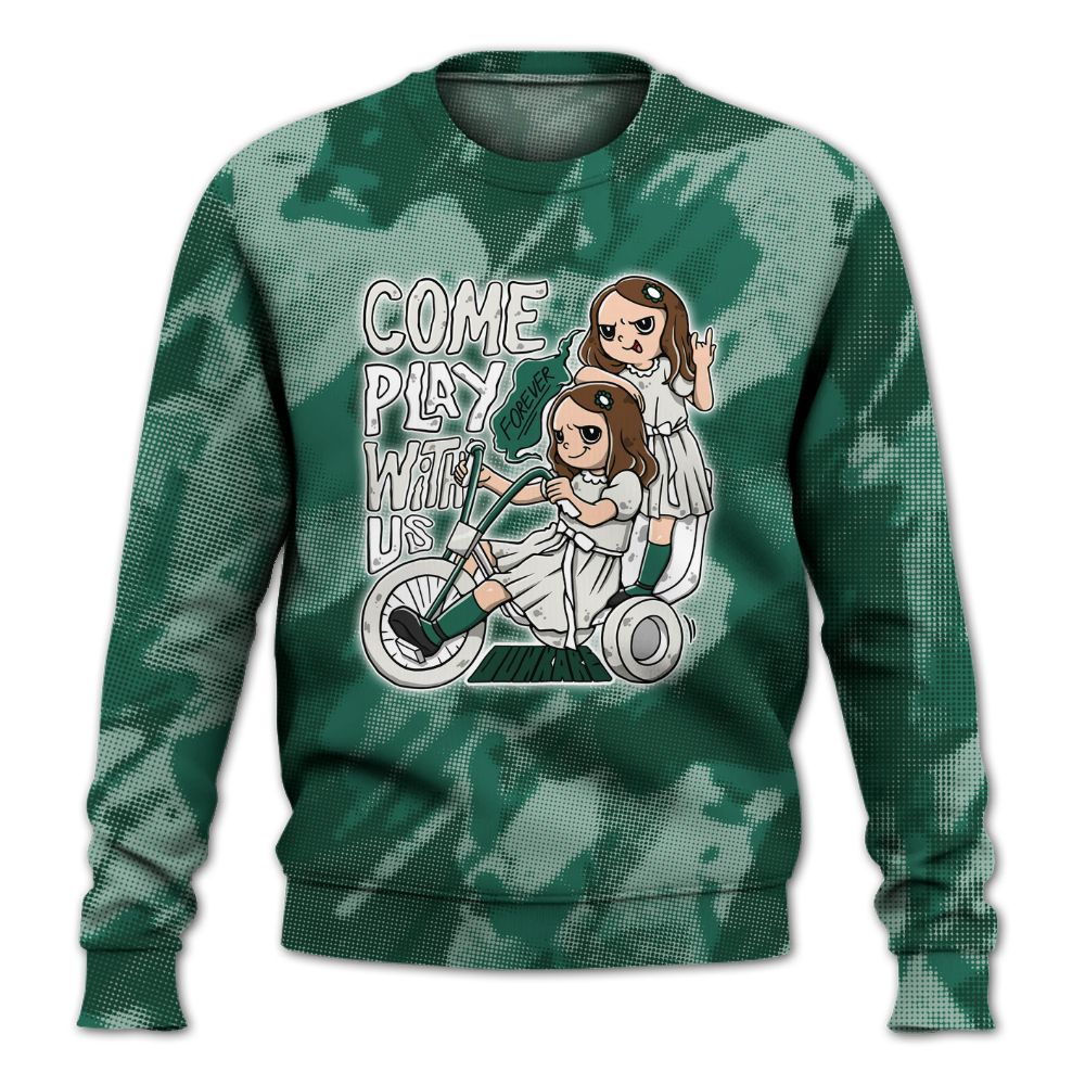 Sweatshirt To Match Oxidized Green 4s - Come Hangout Halloween Abstract Halftone All Over Print