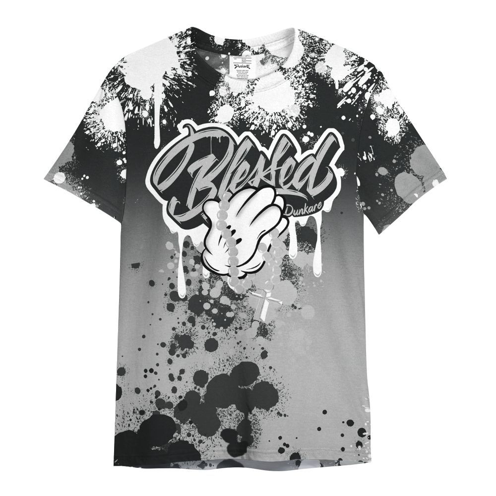 Shirt To Match Low 85 Metallic Black 1s - God Blessed Ink Drip All Over Print