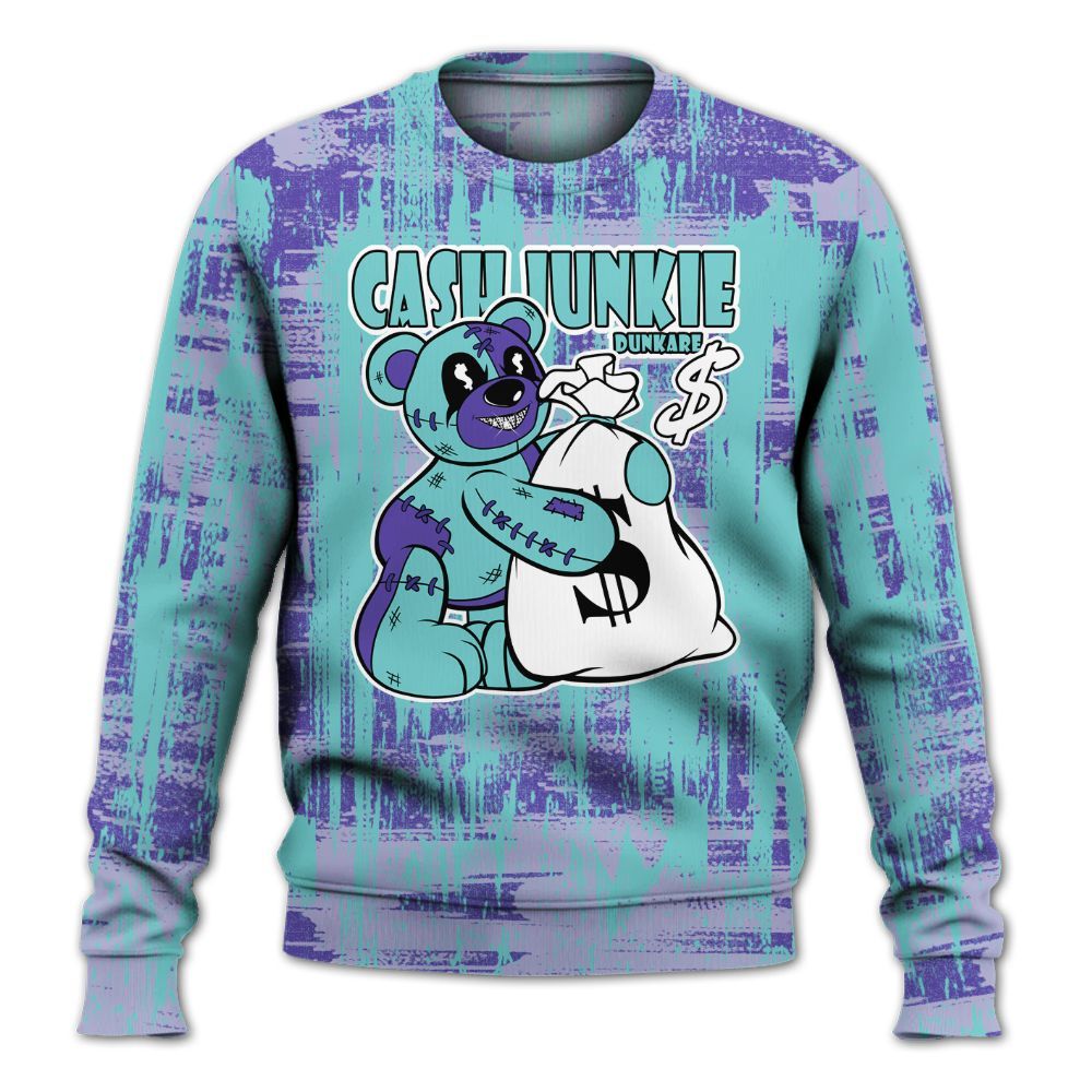 Sweatshirt To Match Low Hornets 1s - Cashs Junkie Bear Glitch Art All Over Print