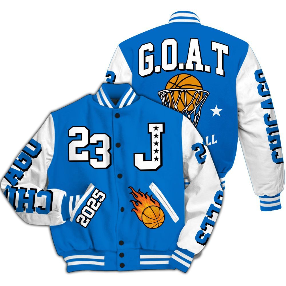 Varsity Jacket To Match Blueberry 12s - Chicago 23 Basketball All Over Print