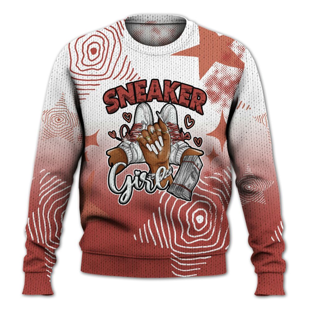 Knitted Sweater To Match Dune Red 13s - Sneakerz Girlz Unique Starz