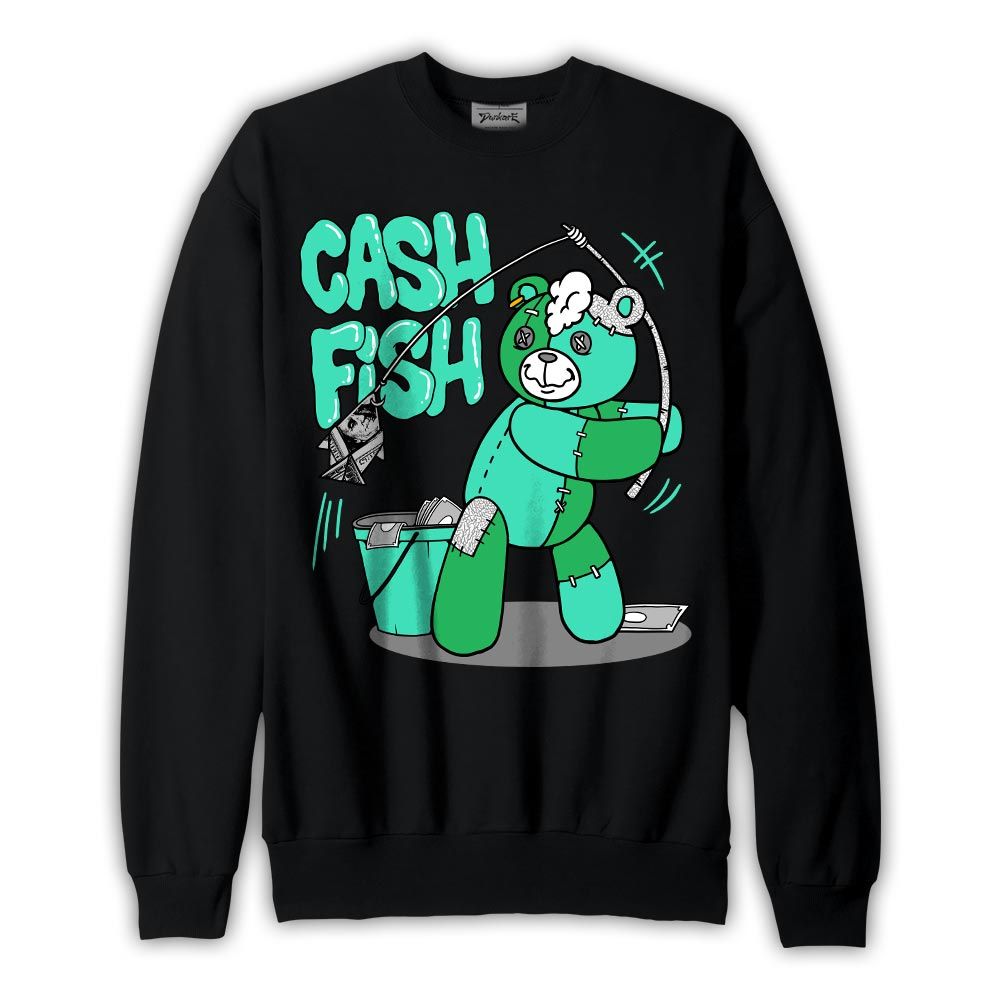 Sweatshirt To match Black Green Glow 3s Sweatshirt - Moneys Fish Hugz Graphic