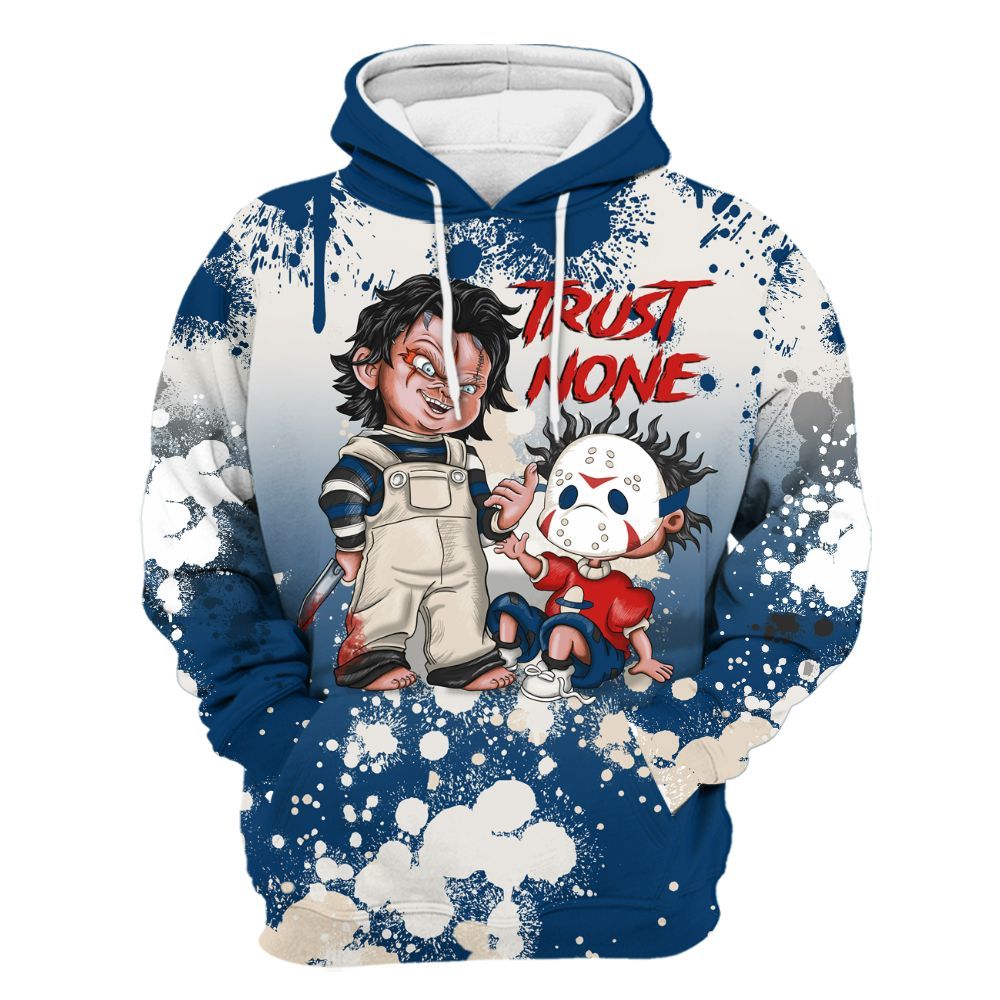 Hoodie To Match Retro Rare Air 11s - Trust No One Scary All Over Print