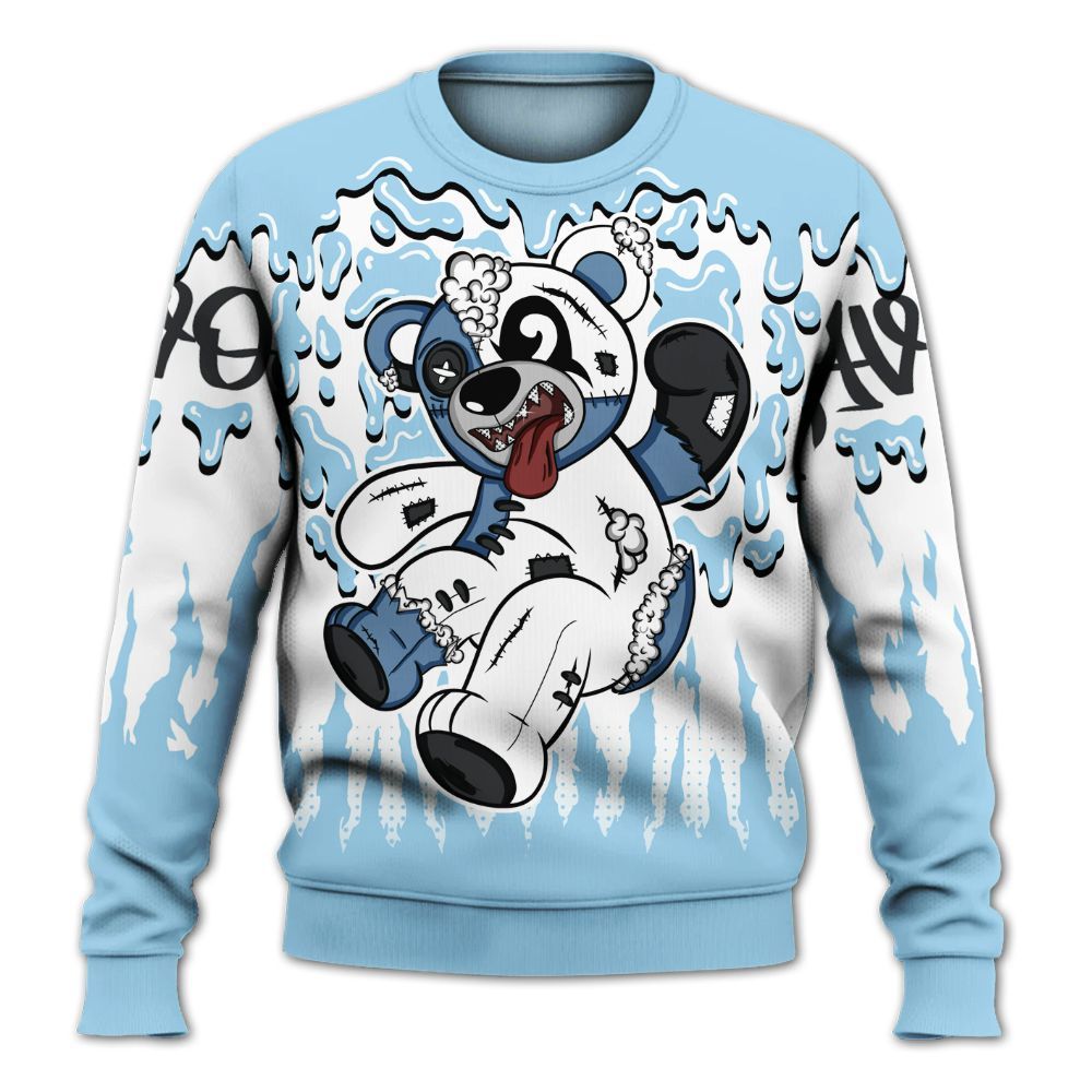 Sweatshirt To Match Legend Blue 11s - Havok Bear Dripping All Over Print