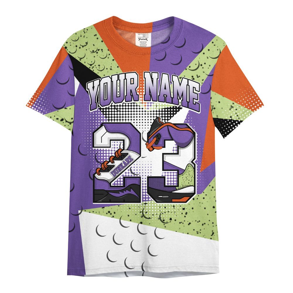 Shirt To Match Canyon Purple 4s - Poly Custom Name Number 23 5s All Over Print