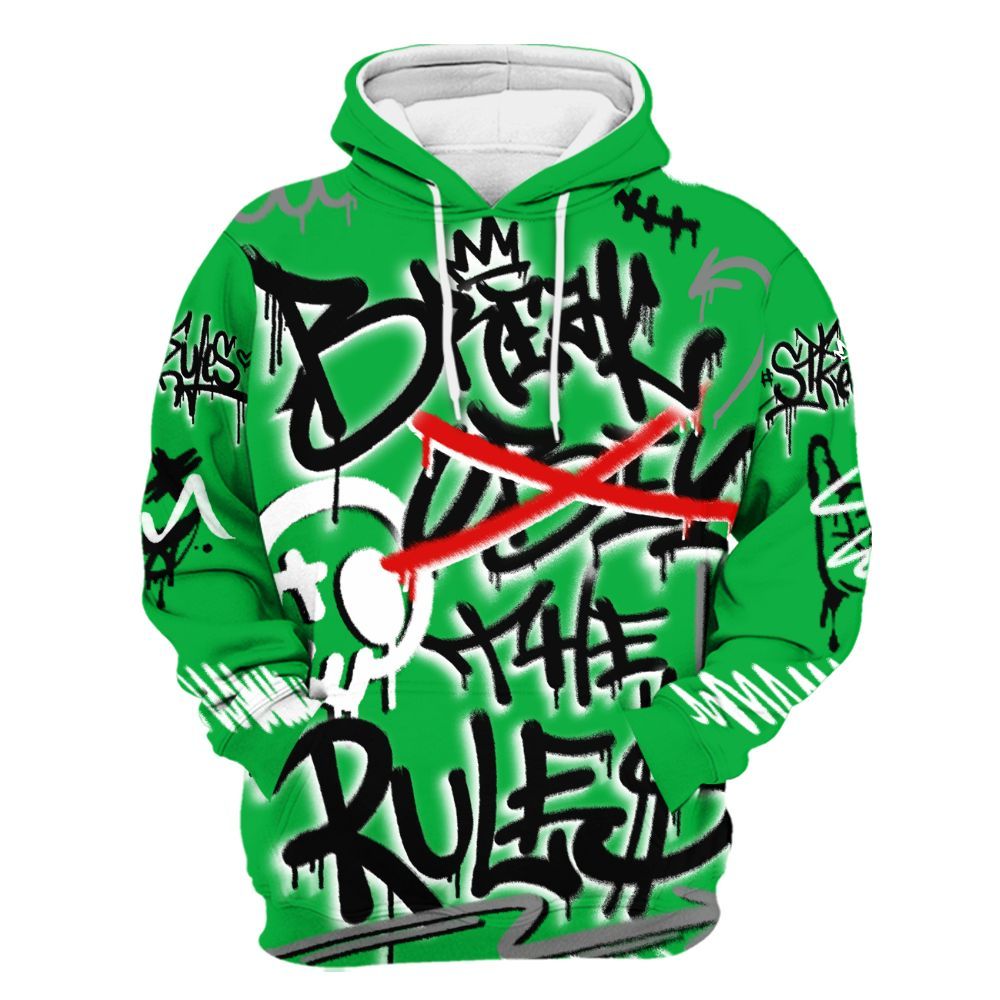 Hoodie To Match Lucky Green 5s - Break Rules Streetwear All Over Print