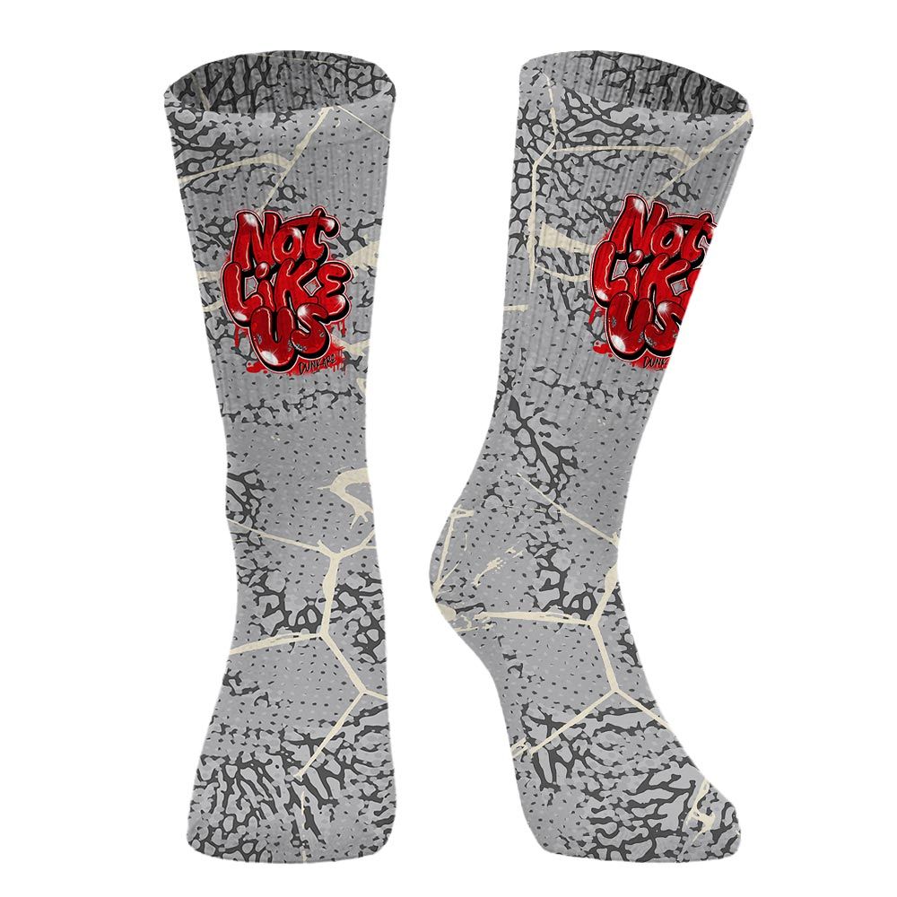 Sock To Match Cement Grey 3s - None Like Us Graphic