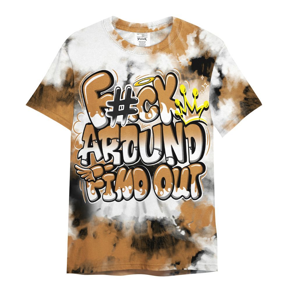 Shirt To Match Dunk Low Nature Wheat Suede - Tie Dye FK Around Find Out All Over Print