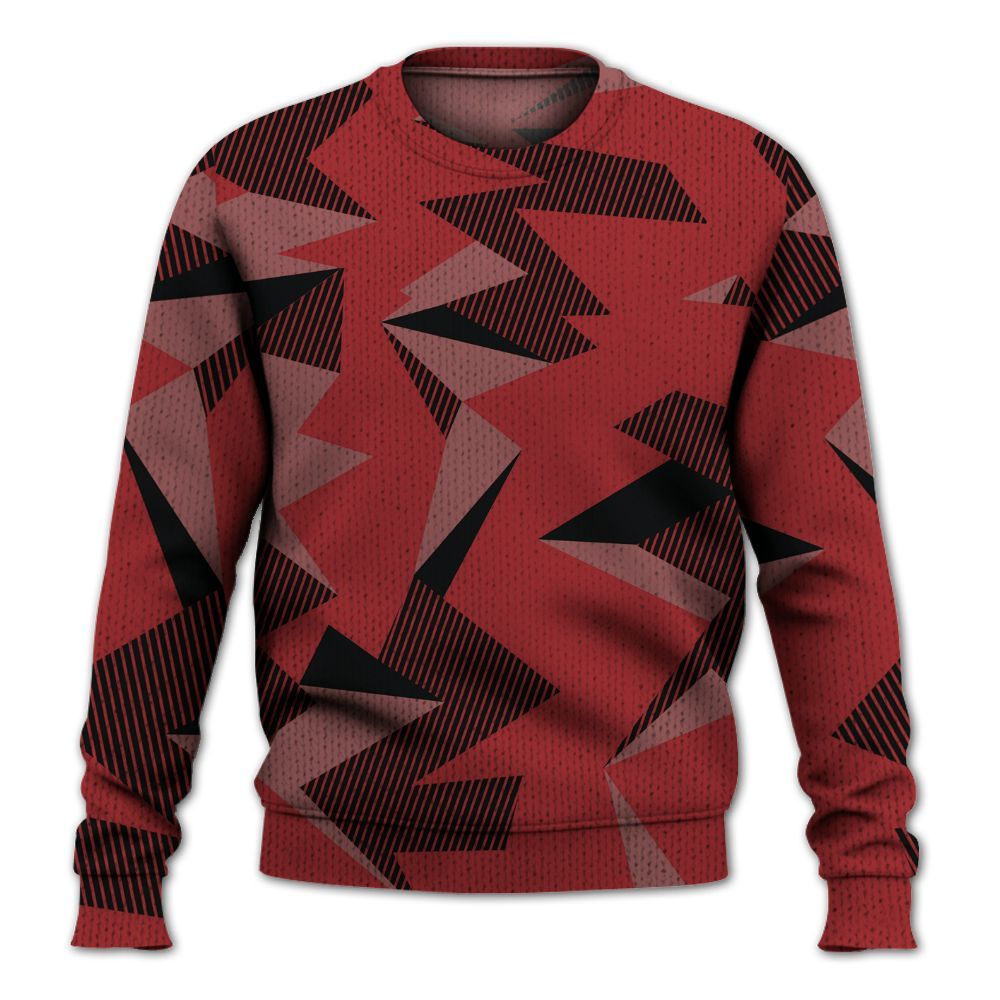 Knitted Sweater To Match Alternate Flu Game 12s - Geometric Camouflage Pattern