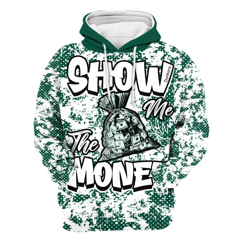 Hoodie To Match Oxidized Green 4s - Show Me The Money Retro All Over Print