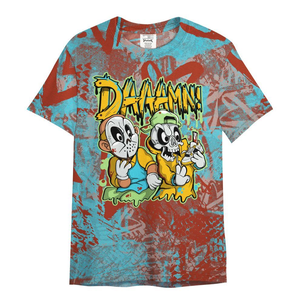 Shirt To Match SB Dunk Di'Orr Greenwood - Damn Shoe Graphic Heart Grunge All Over Print