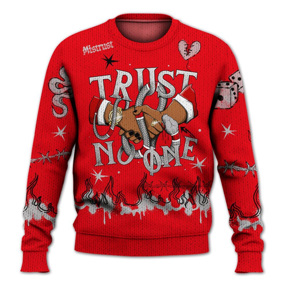 Knitted Sweater To Match Air Max 1 Low Poly - Trust No One Snake-Bite Doodle Crayon