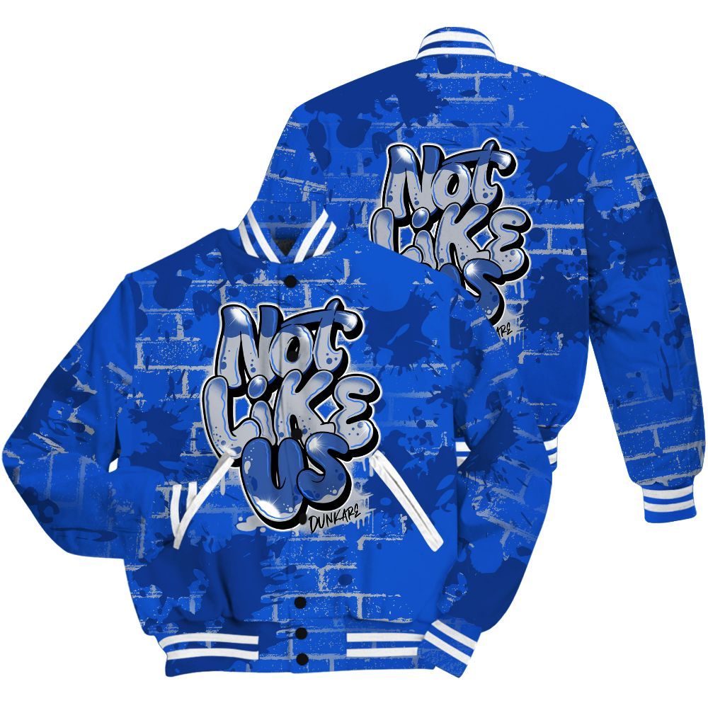 Varsity Jacket To Match Air Foamposite One Royal Shirt - None Like Us Graphic Brick Art All Over Print