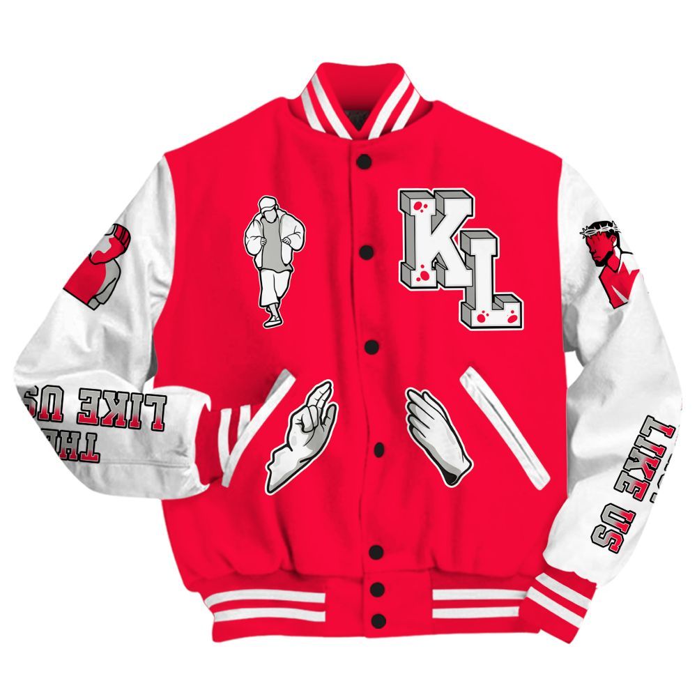Varsity Jacket To Match Retro Fire Red 3s - Dislike Us Graphic All Over Print