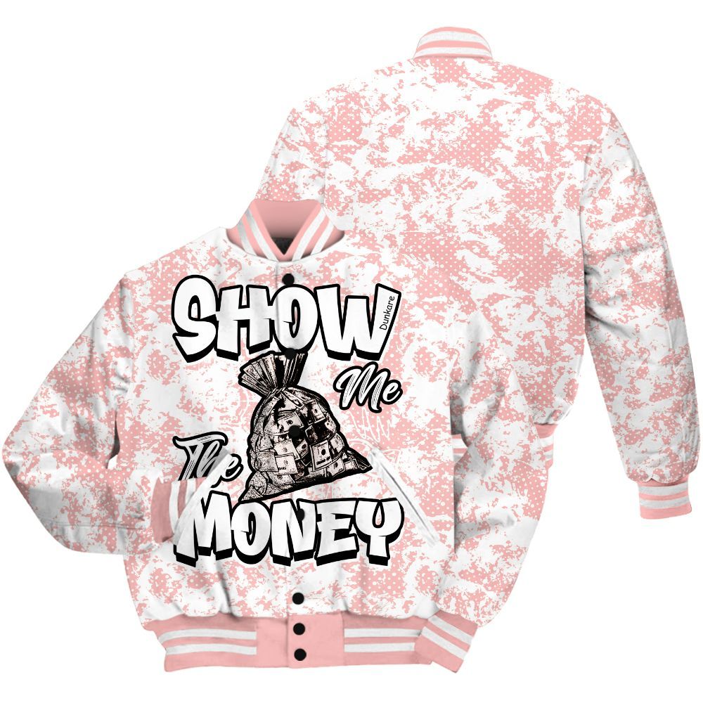 Varsity Jacket To Match Low Legend Pink 11s - Show Me The Money Retro All Over Print