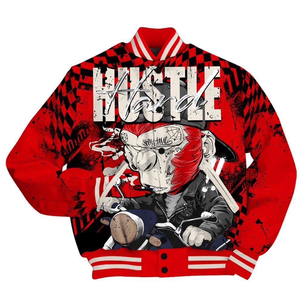 Varsity Jacket To Match Low OG Howard University 1s - Hustle Hard Monkey All Over Print