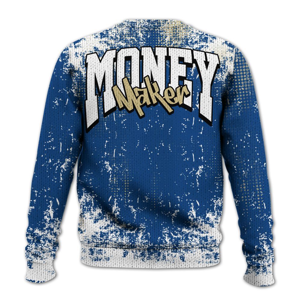 Knitted Sweater To Match Air Ship Royal Blue - Move In Silence Money Street Retro