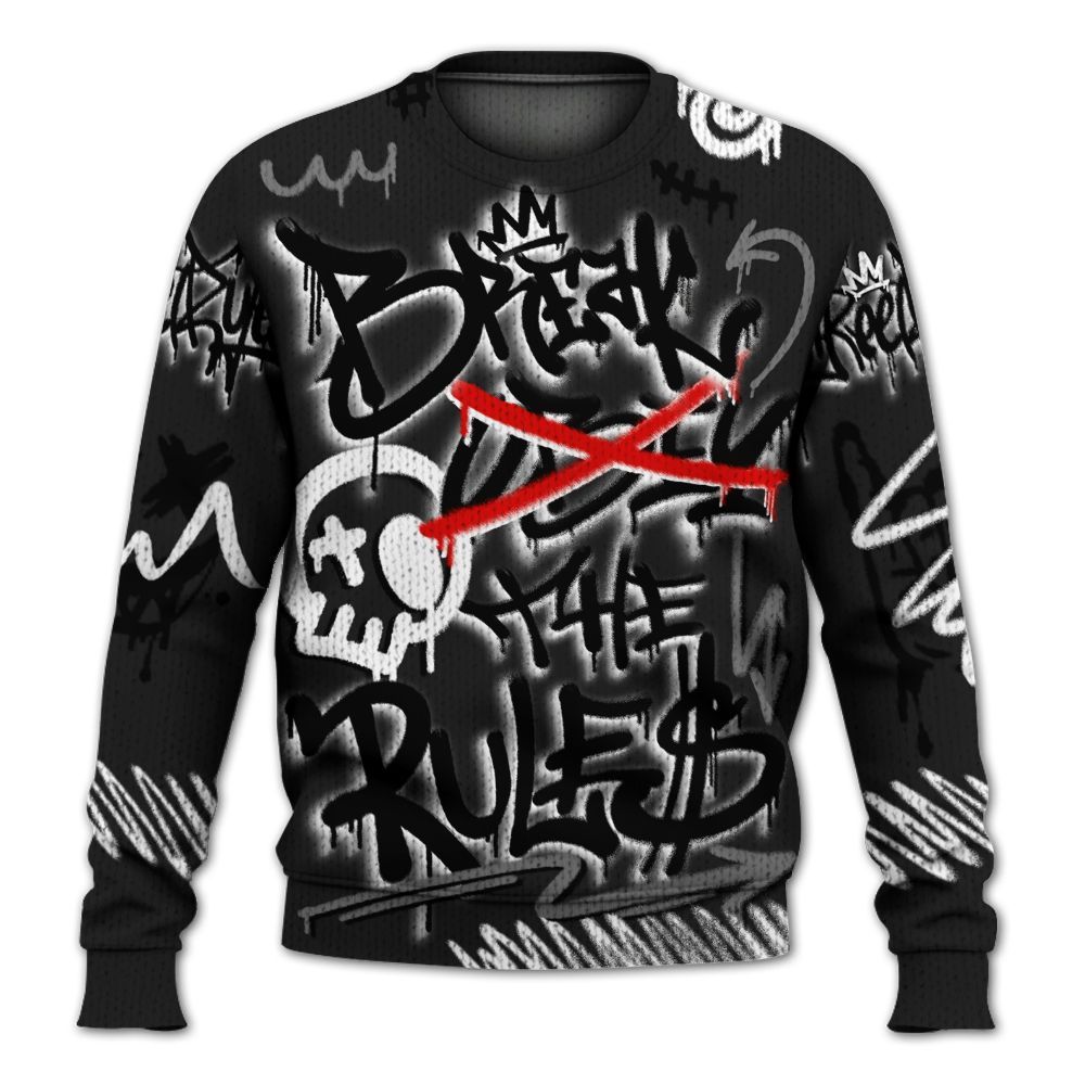 Knitted Sweater To Match Black Cat NET 4s - Break Rules Streetwear