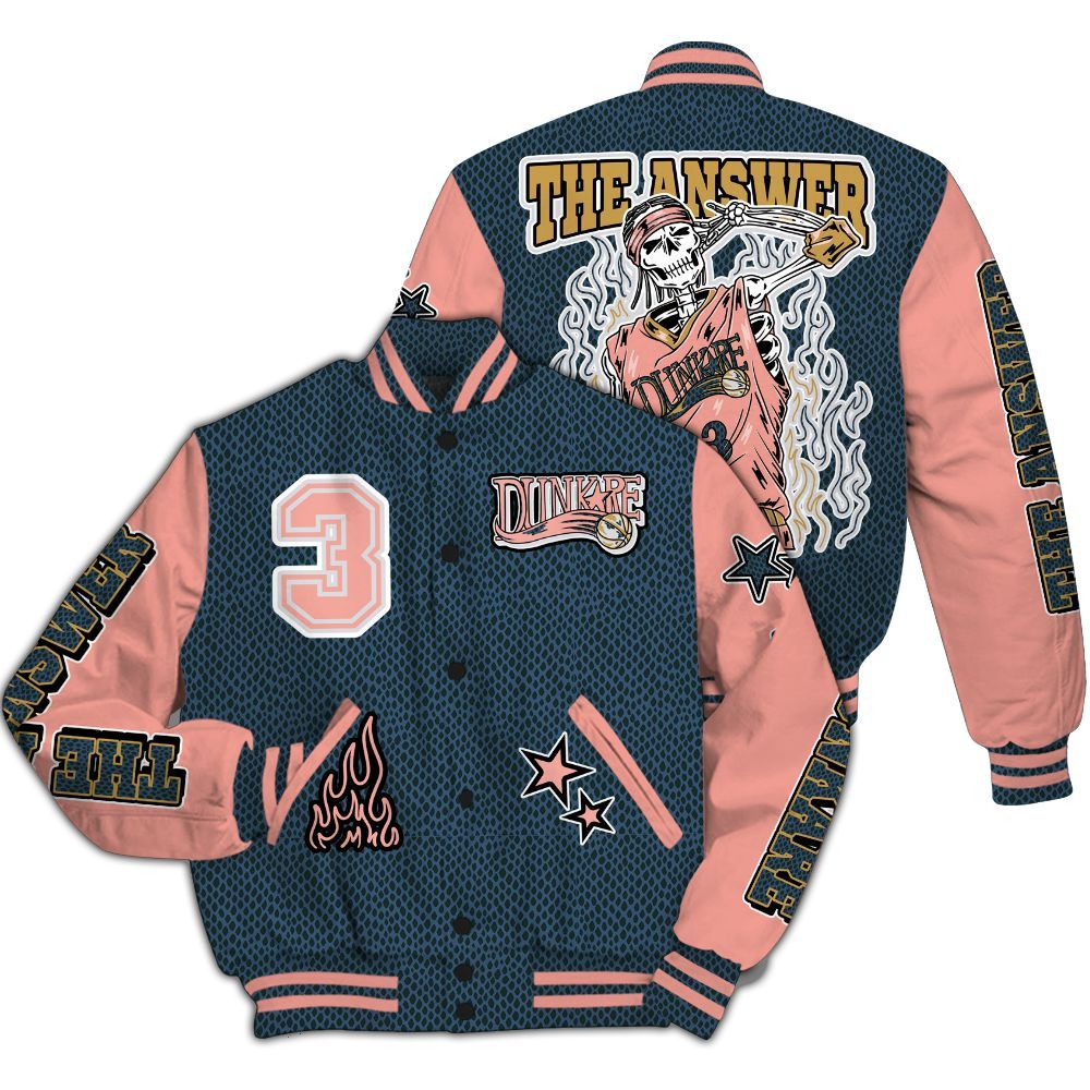 Varsity Jacket To Match Lebron XXI GS Olympic - Allen Answer Skeleton All Over Print
