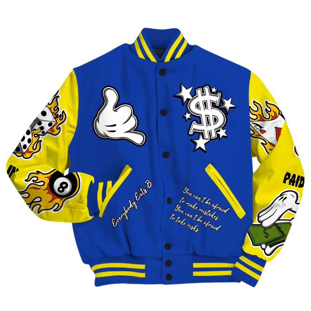 Varsity Jacket To Match Laney 14s - Everybody Paid In Full Graphic All Over Print