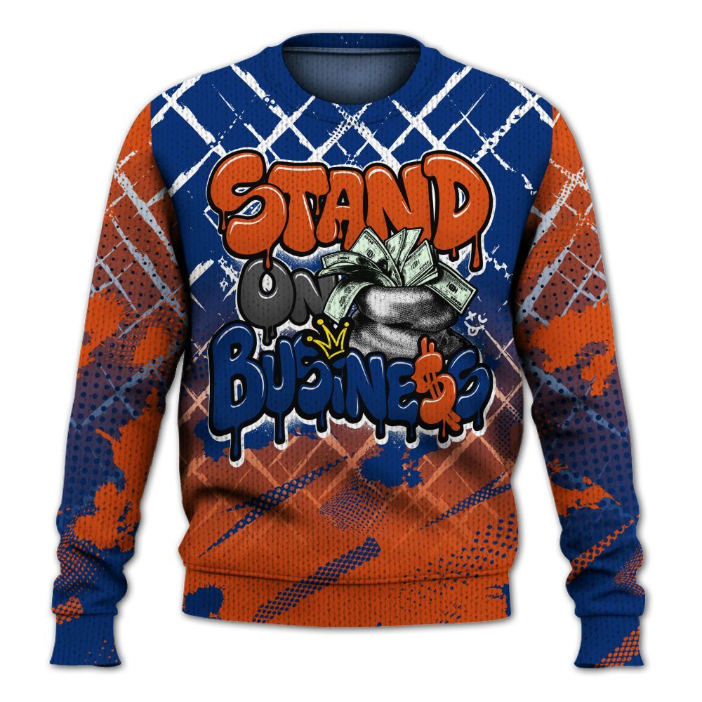 Knitted Sweater To Match Mid Knicks 1s - Halftone Stand Business Dripping