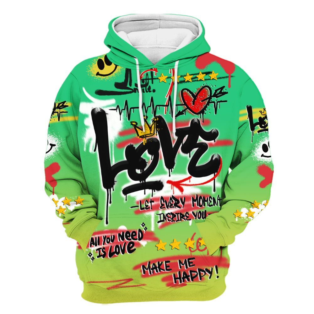 Hoodie To Match Ja 3 Jurassic Park Explorer - Happy Love Beats Graffiti Streetwear All Over Print