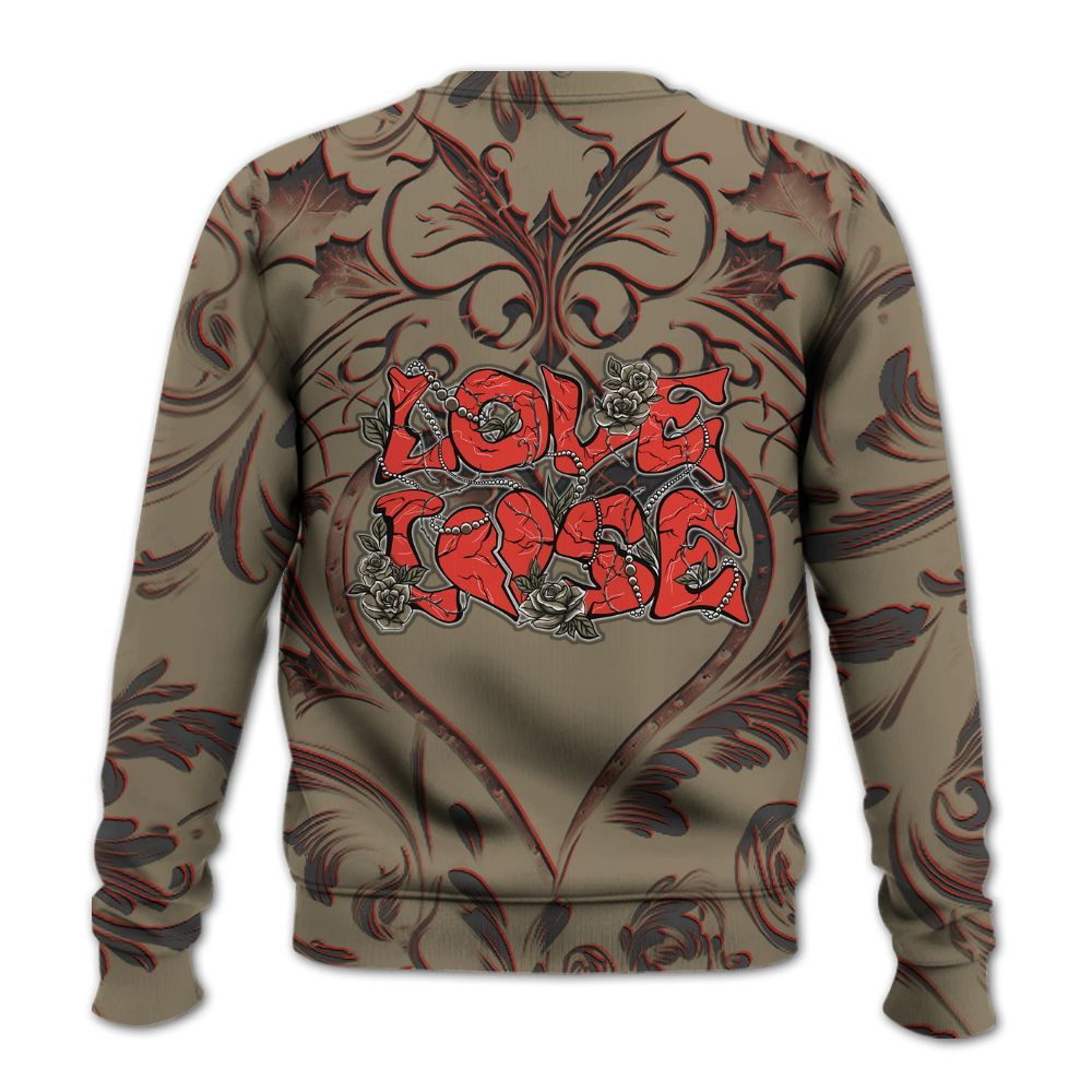 Sweatshirt To Match Olive 9s - Loves Lose Gothic All Over Print