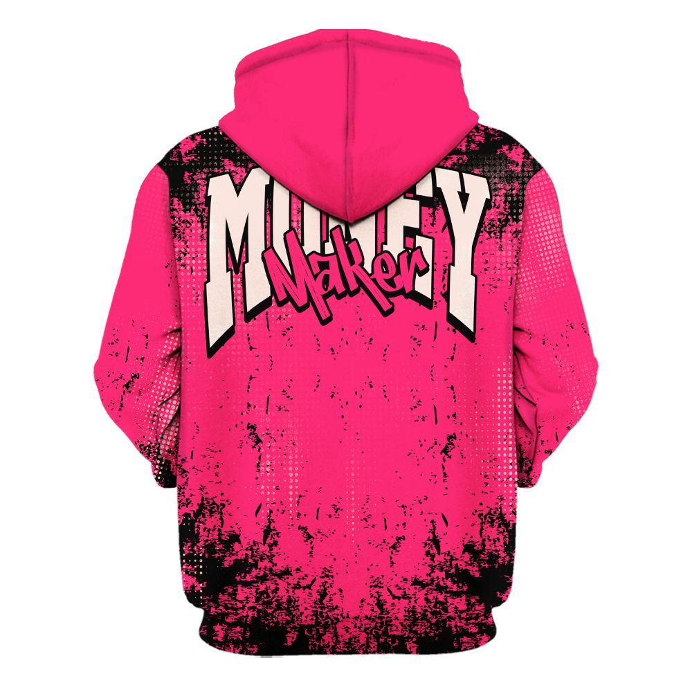Hoodie To Match A'One Hyper Pink Shirt, Move In Silence Money Street Retro All Over Print