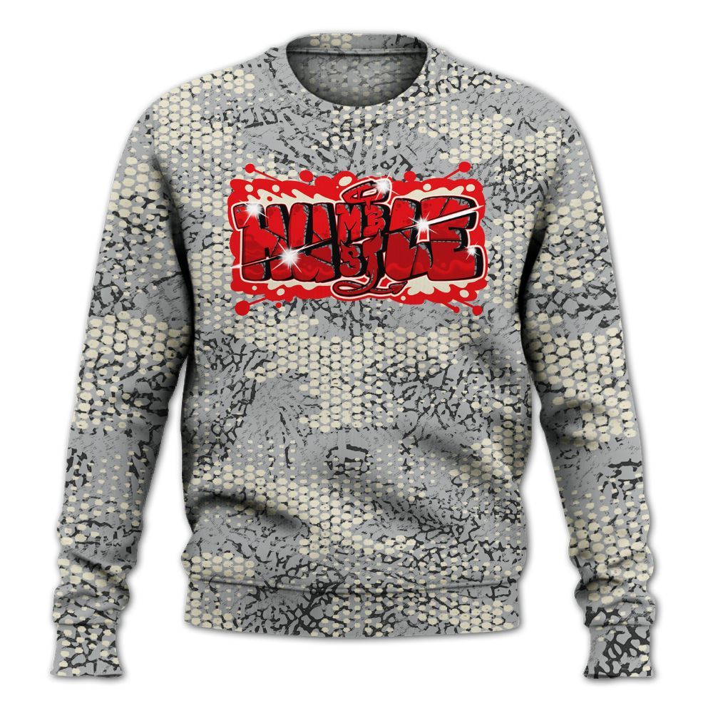 Sweatshirt To Match Cement Grey 3s - Humbled Hustles Graphic Banknotes All Over Print