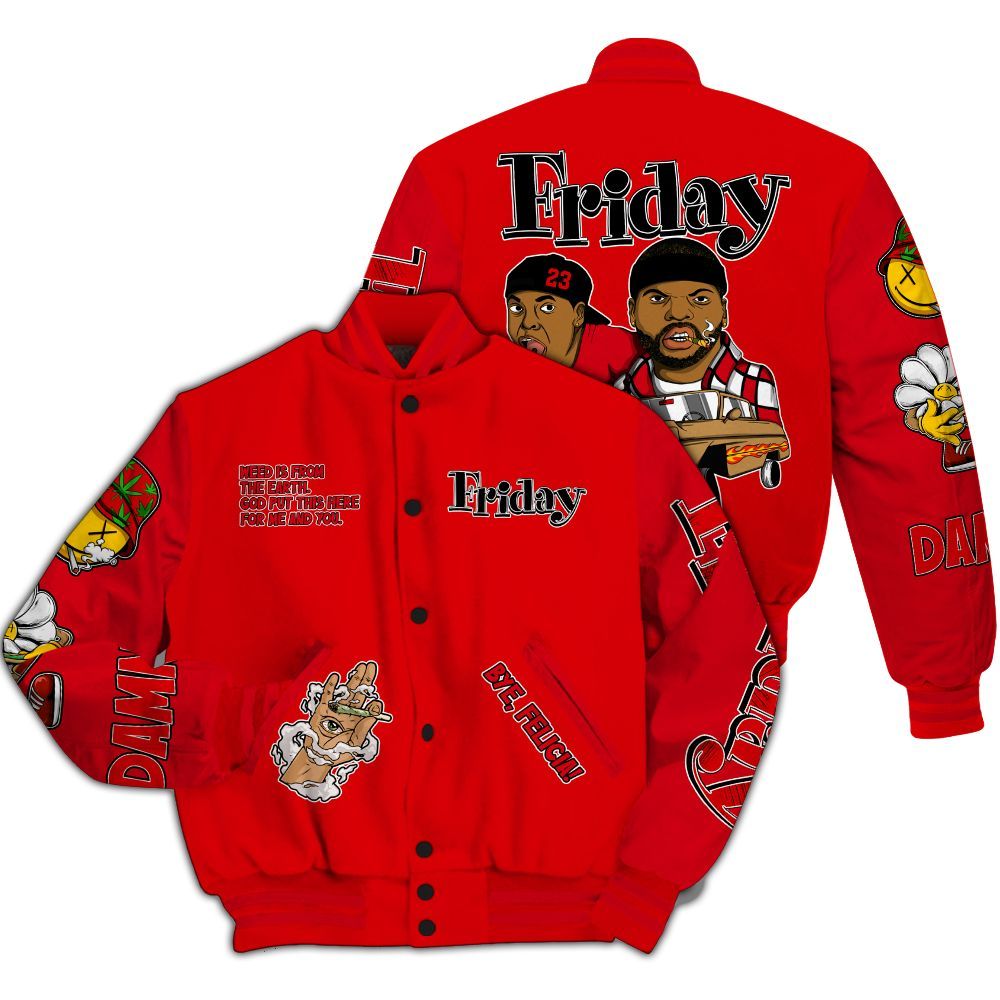 Varsity Jacket To Match Kobe 5 Red Year Of The Mamba - Friday Sneaker Stress Style All Over Print