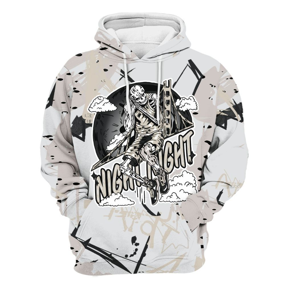 Hoodie To Match Retro Reverse Metallic 5s - Seeya Skeleton Messyz All Over Print