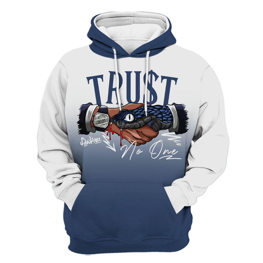 Hoodie To Match Low 85 Metallic Blue 1s - Snake Trust No One Drip All Over Print