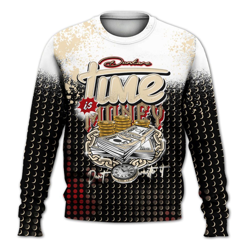 Sweatshirt To Match Dunk Low Strawberry Waffle - Halftone Time Is Money All Over Print