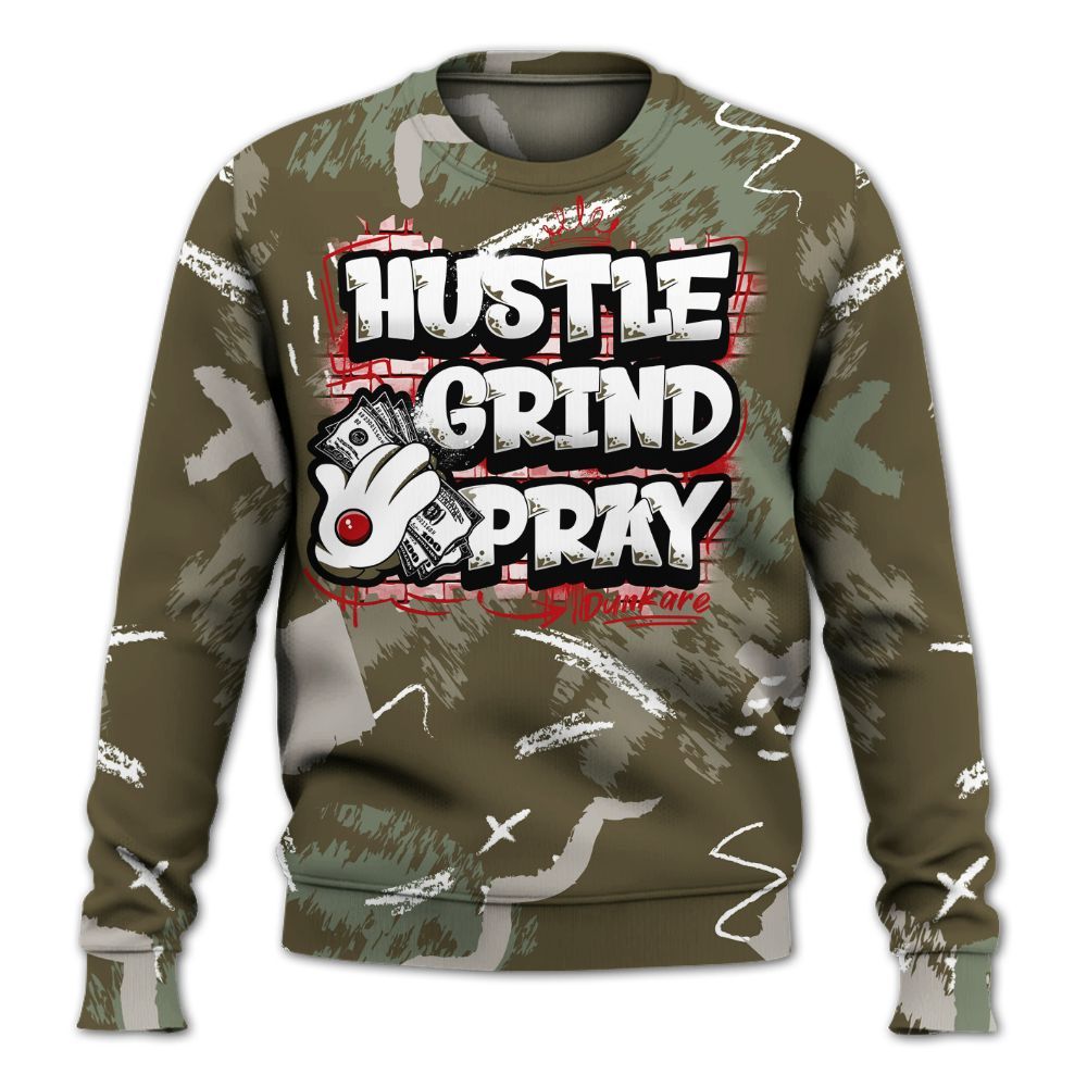 Sweatshirt To Match Dunk Low Year Of The Snake - Hustle Grind Pray Retro All Over Print