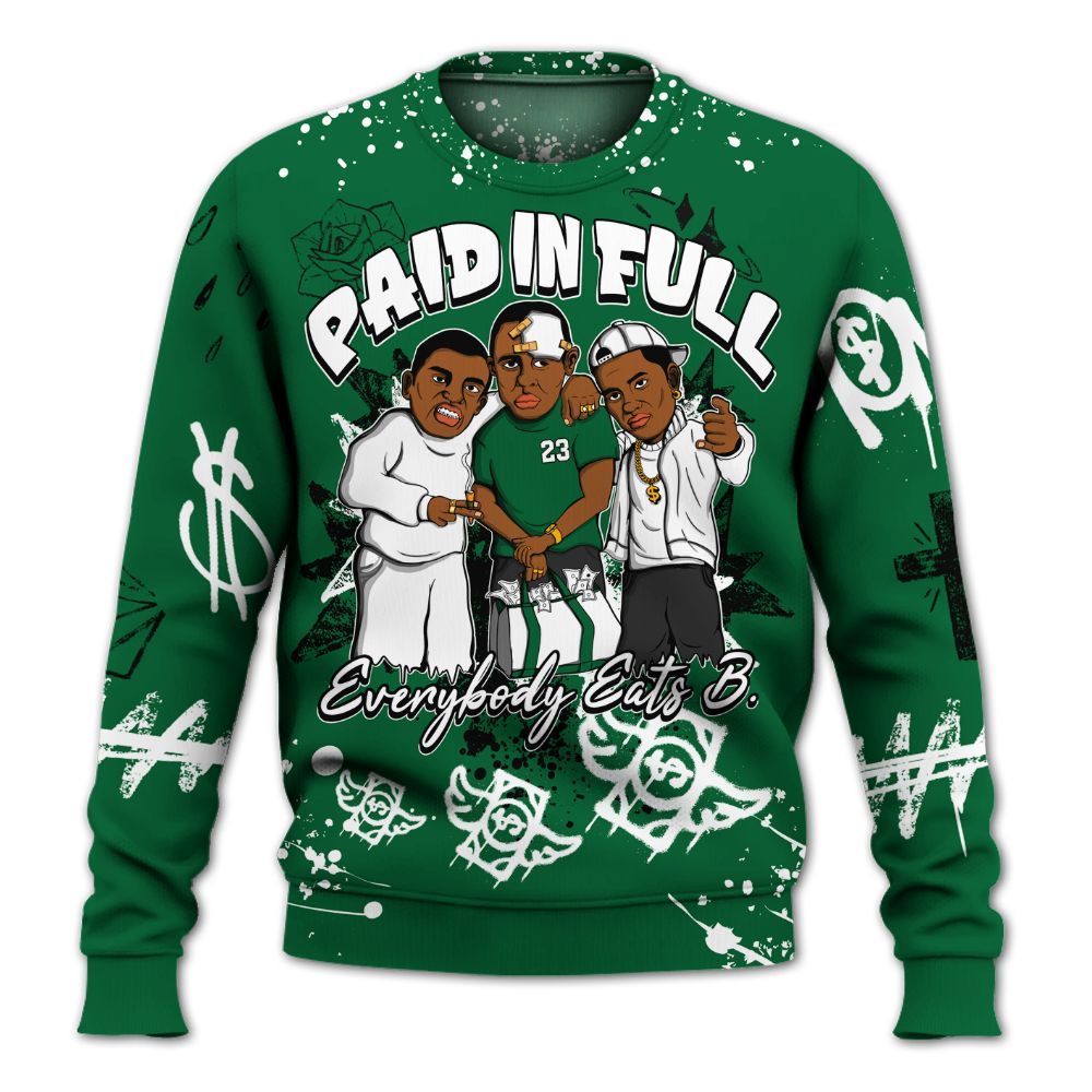 Sweatshirt To Match Bucks 12s - Everybody Paid In Full Crayon All Over Print