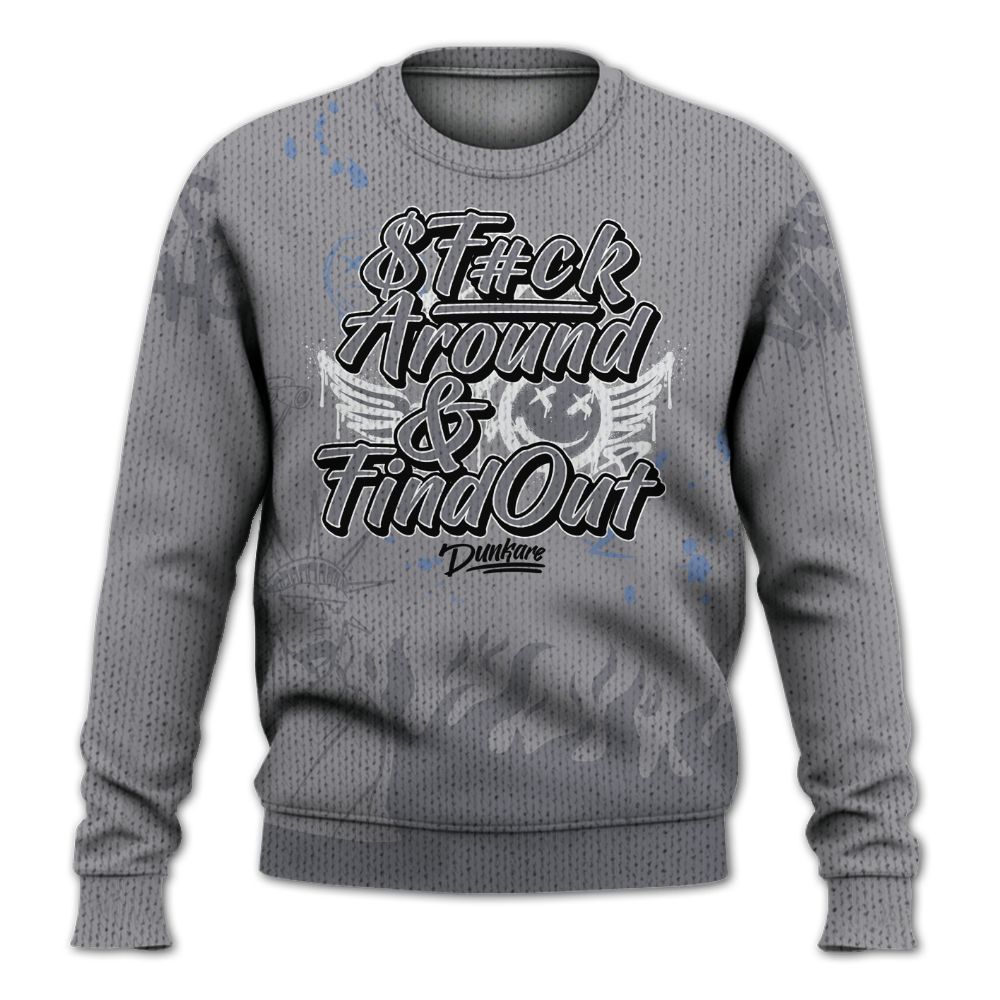 Knitted Sweater To Match Low Cement Grey 11s - Graphic Fck Around Find Out