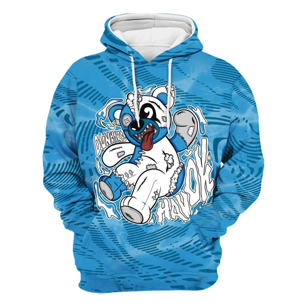 Hoodie To Match Powder Blue 9s - Havok Bear All Over Print