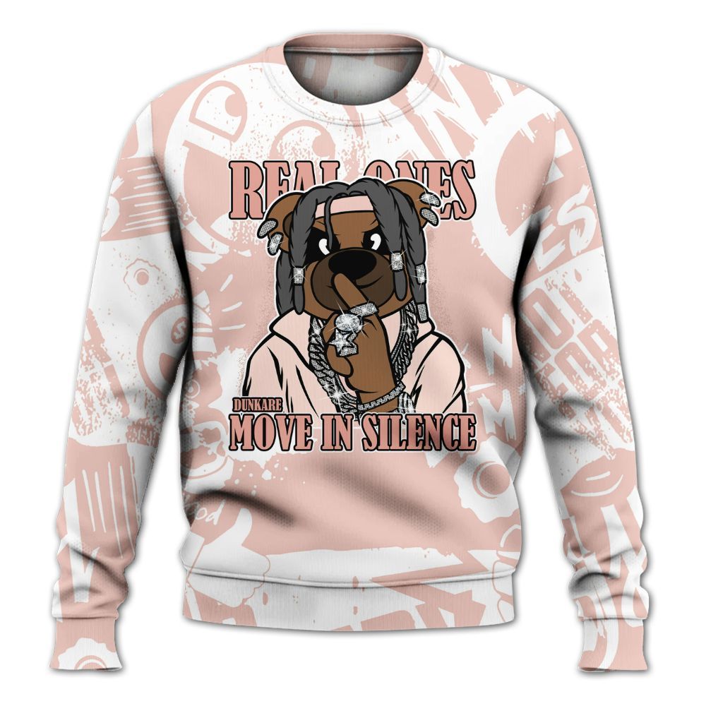 Sweatshirt To Match Low Legend Pink 11s - Silent Achievers Bear Monogram Graffiti All Over Print