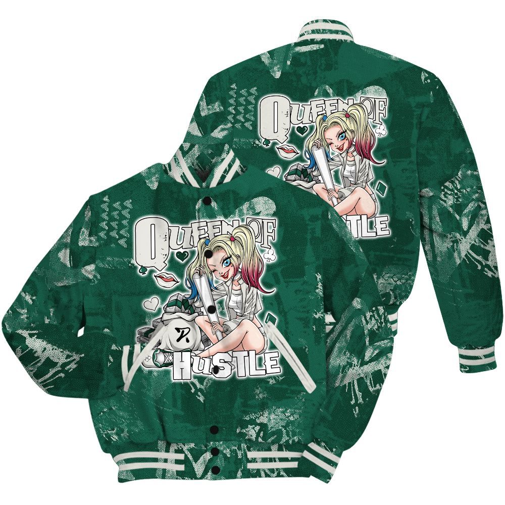Varsity Jacket To Match Oxidized Green 4s Shirt - Hustles Quiinn Heart Grunge All Over Print