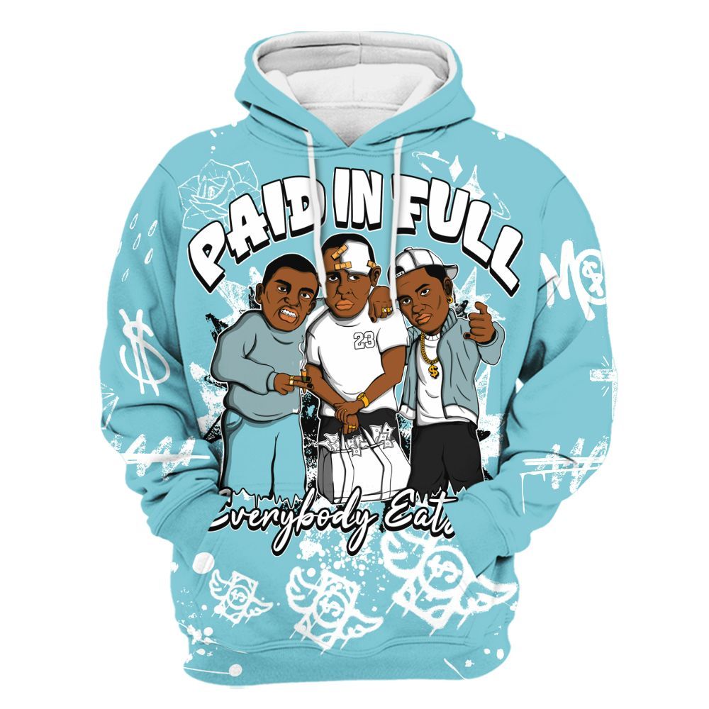 Hoodie To Match Low Legend Blue 11s - Everybody Paid In Full Crayon All Over Print