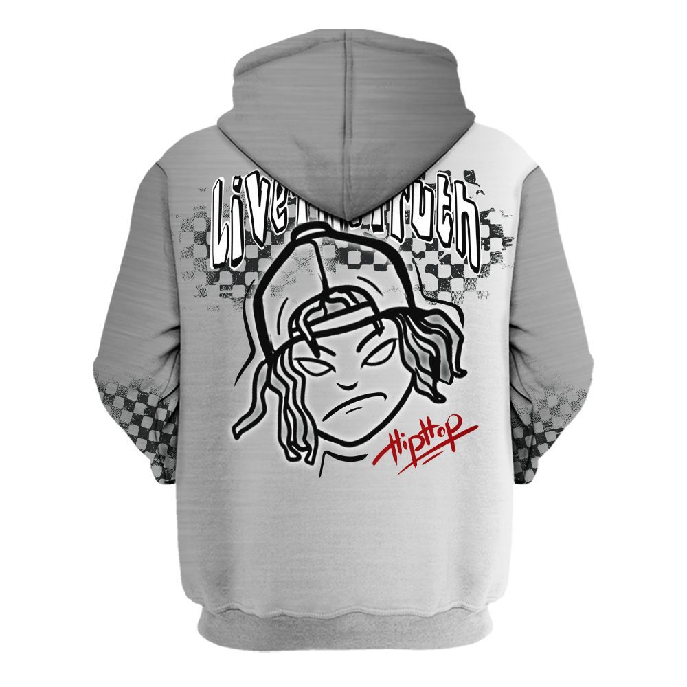 Hoodie To Match Metallic Silver 14s - Feel Life Street Style All Over Print