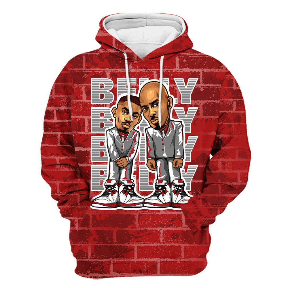 Hoodie To Match Red Taxi 12s - Belly Sneakers Graphic Halloween All Over Print